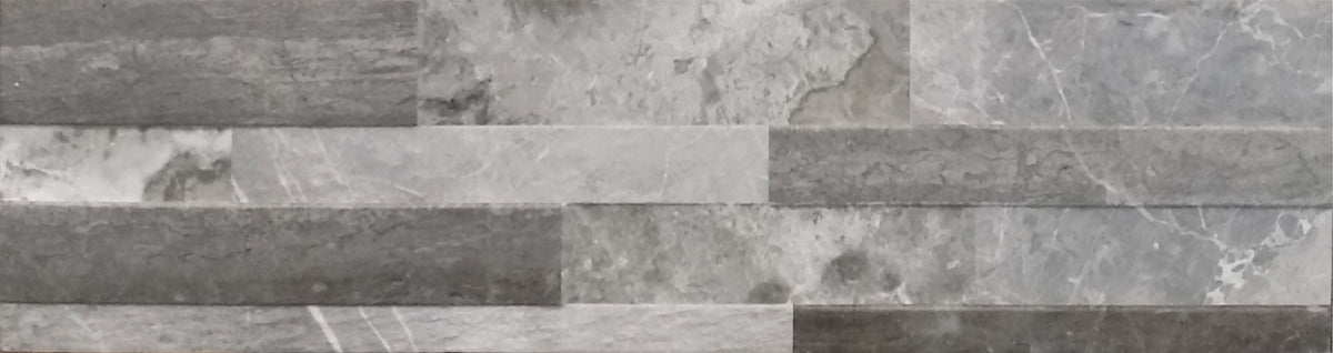 Single piece of Tiffany 3D Grey 6x24 Ledger-Look Wall Tile