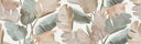 Enya Leaves White 12x40 Ceramic Wall Tile