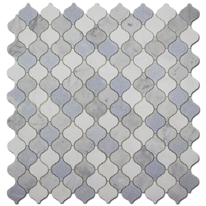 Larger view of our Carrara Blue Celeste Marble Mosaic Tile