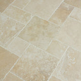 Antique Pattern Travertine Flooring Tiles in Denizli Beige Standard — view 2