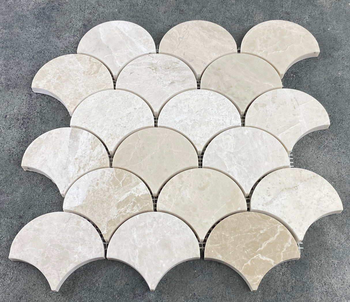 Vanilla Beige Marble - Mesh Mosaic Tile Collection