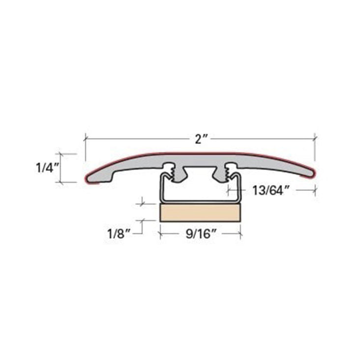 Vinyl Moldings - Coal Harbor - Lavaux — DISCONTINUED - 3-in-1: Reducer, T-Molding, End Cap