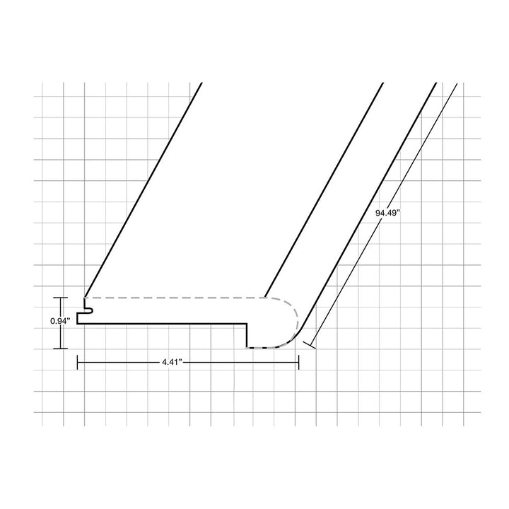 Vinyl Moldings - Invicta Collection - Mystic Haze — Flush Stair Nose