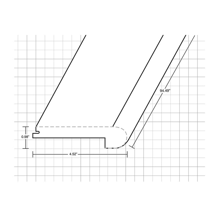 Vinyl Moldings - Veritas Collection - Fortified Stone — Flush Stair Nose