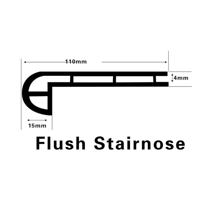 Vinyl Moldings - XL Peaks Collection - Tusk — Flush Stair Nose