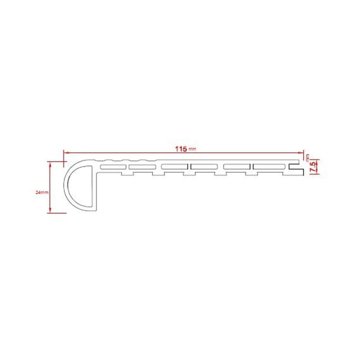 DISCONTINUED - Vinyl Moldings - XL Ridge Collection - Plymouth — Flush Stair Nose