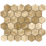 Patara - Mesh Mosaic Tile Collection in 2" Hexagon Pattern - Honed and Filled