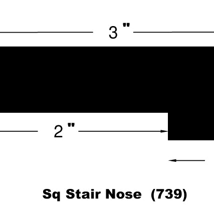 Engineered Hardwood Moldings - Grand Width - Bourbon Oak in Square Stair Nose