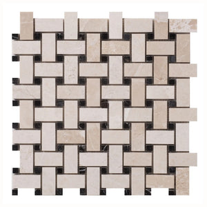 Vanilla Beige Marble - Mesh Mosaic Tile Collection